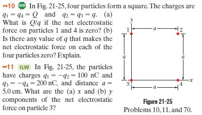 Answered 10 O In Fig 21 25 Four Particles Bartleby