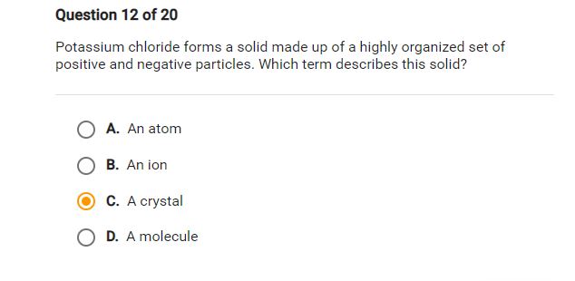 Answered: Potassium chloride forms a solid made… | bartleby