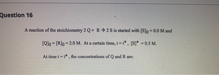 Answered A Reaction Of The Stoichiometry 2 Q R Bartleby