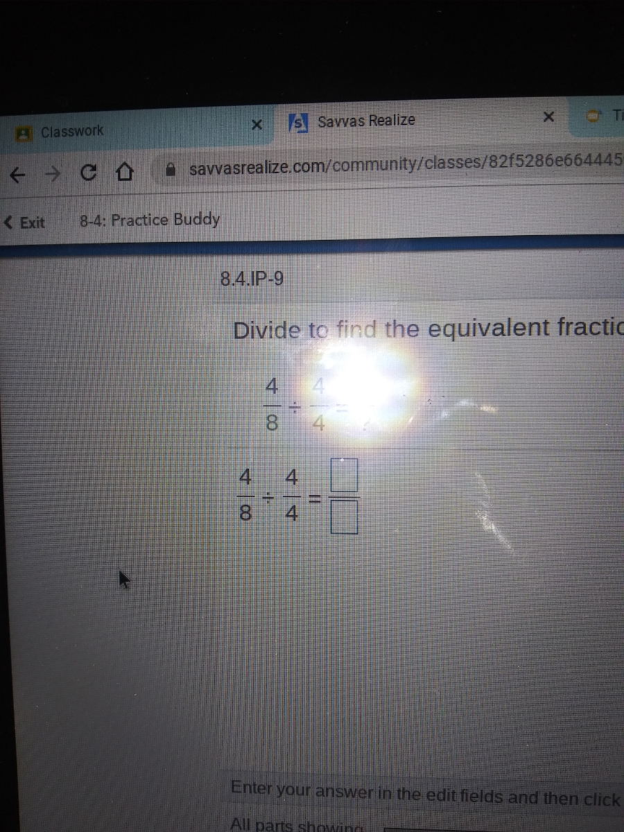 Answered Divide To Find The Equivalent Fractic 4 Bartleby