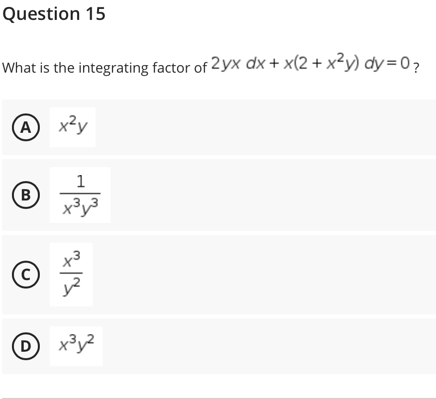 Answered What Is The Integrating Factor Of 2yx… Bartleby