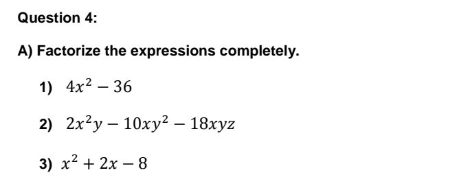 Answered: Factorize the expressions completely.… | bartleby