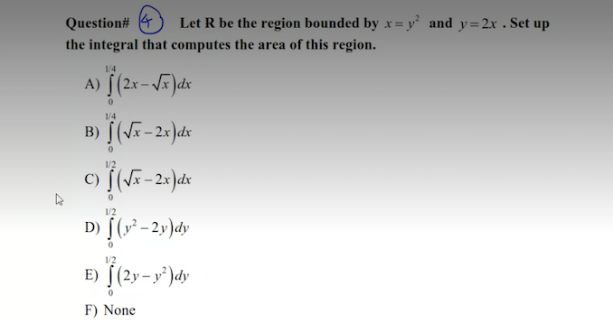 Answered Question 4 Let R Be The Region Bounded Bartleby