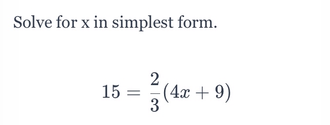 5 x 2 15 in its simplest form