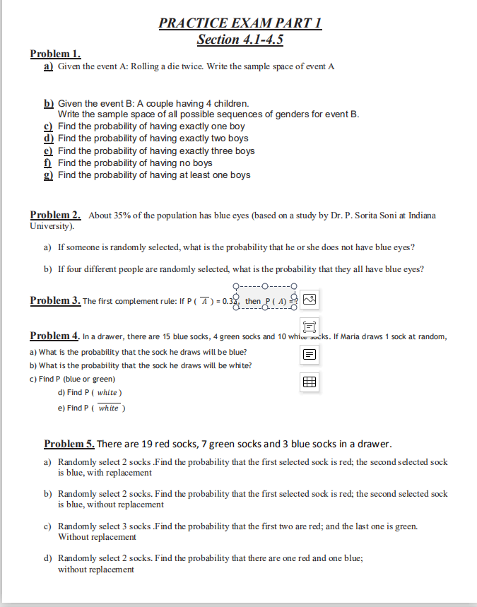 Answered Practice Exam Part 1 Section 4 1 4 5 Bartleby