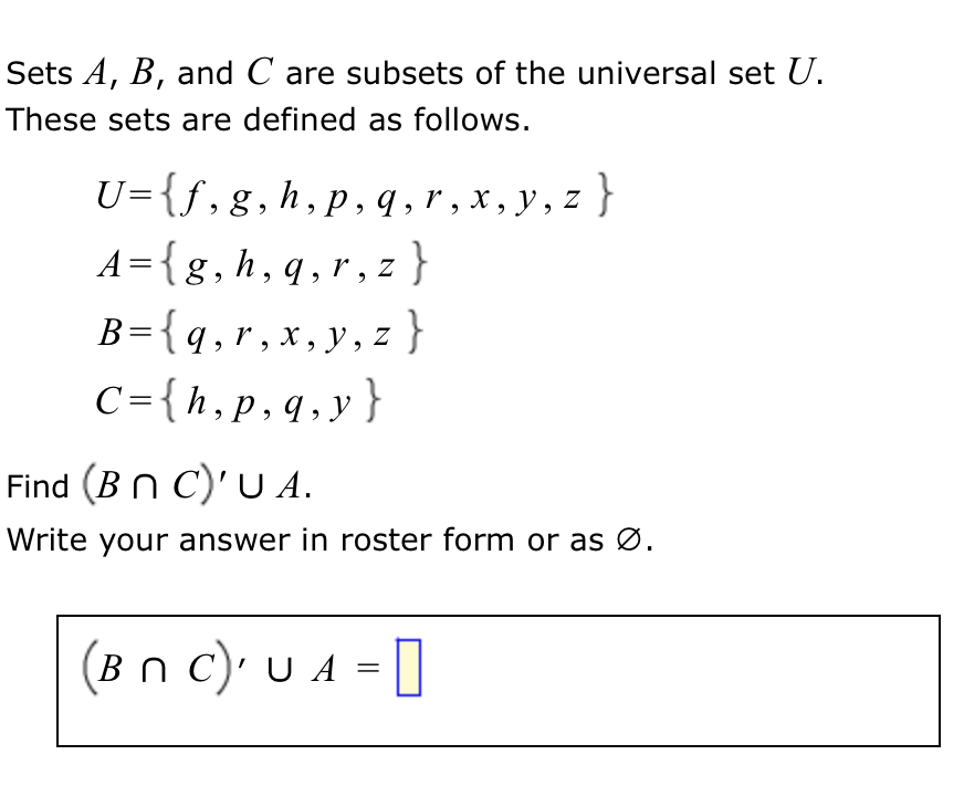 Answered Sets A B And C Are Subsets Of The Bartleby