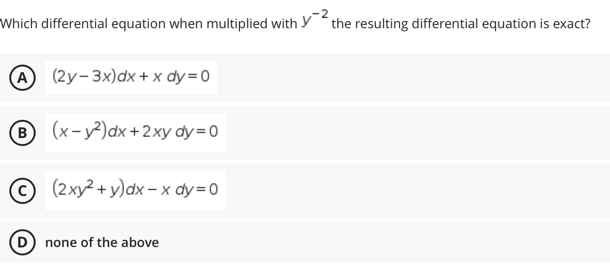 Answered Which Differential Equation When Bartleby