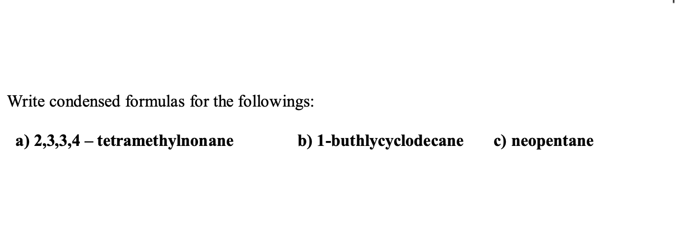 Answered Write Condensed Formulas For The Bartleby