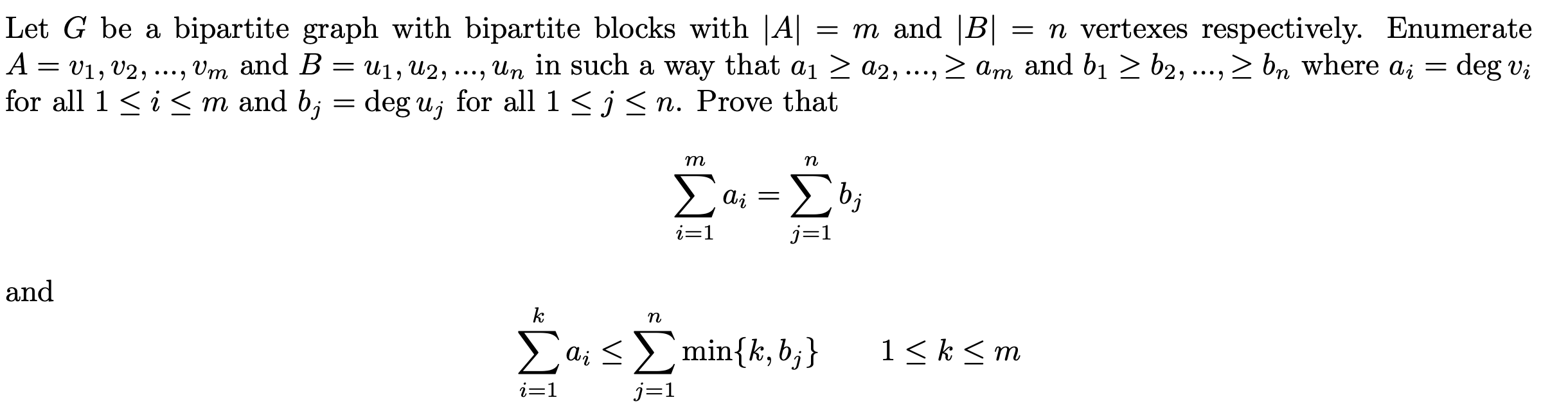 Answered Let G Be A Bipartite Graph With Bartleby