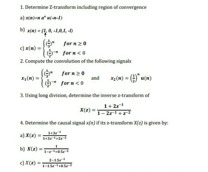 Answered 1 Determine Z Transform Including Bartleby