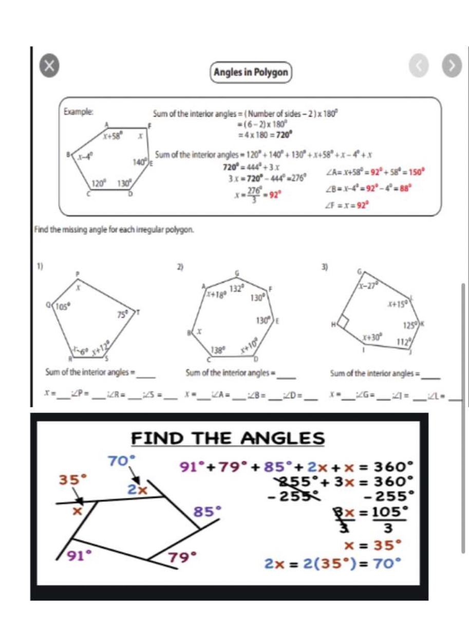 Answered: Find the missing angle for each… | bartleby