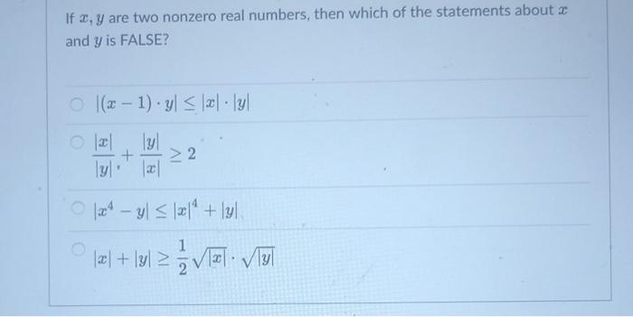 Answered If A Y Are Two Nonzero Real Numbers Bartleby