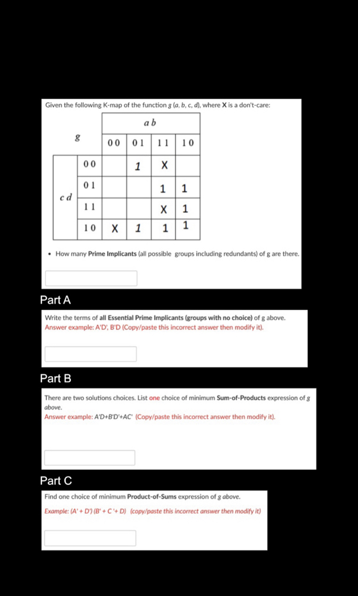 Answered Given The Following K Map Of The Bartleby