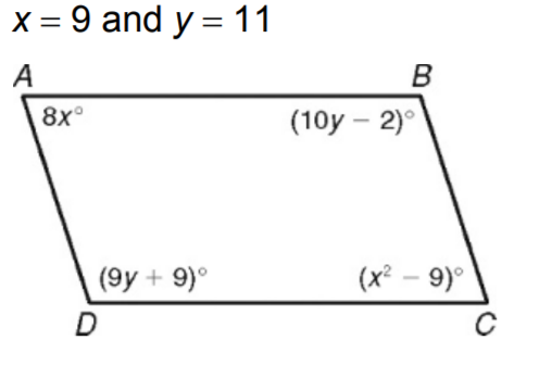 Answered: X = 9 And Y = 11 A B 8x° (10y – 2)° (9y… 