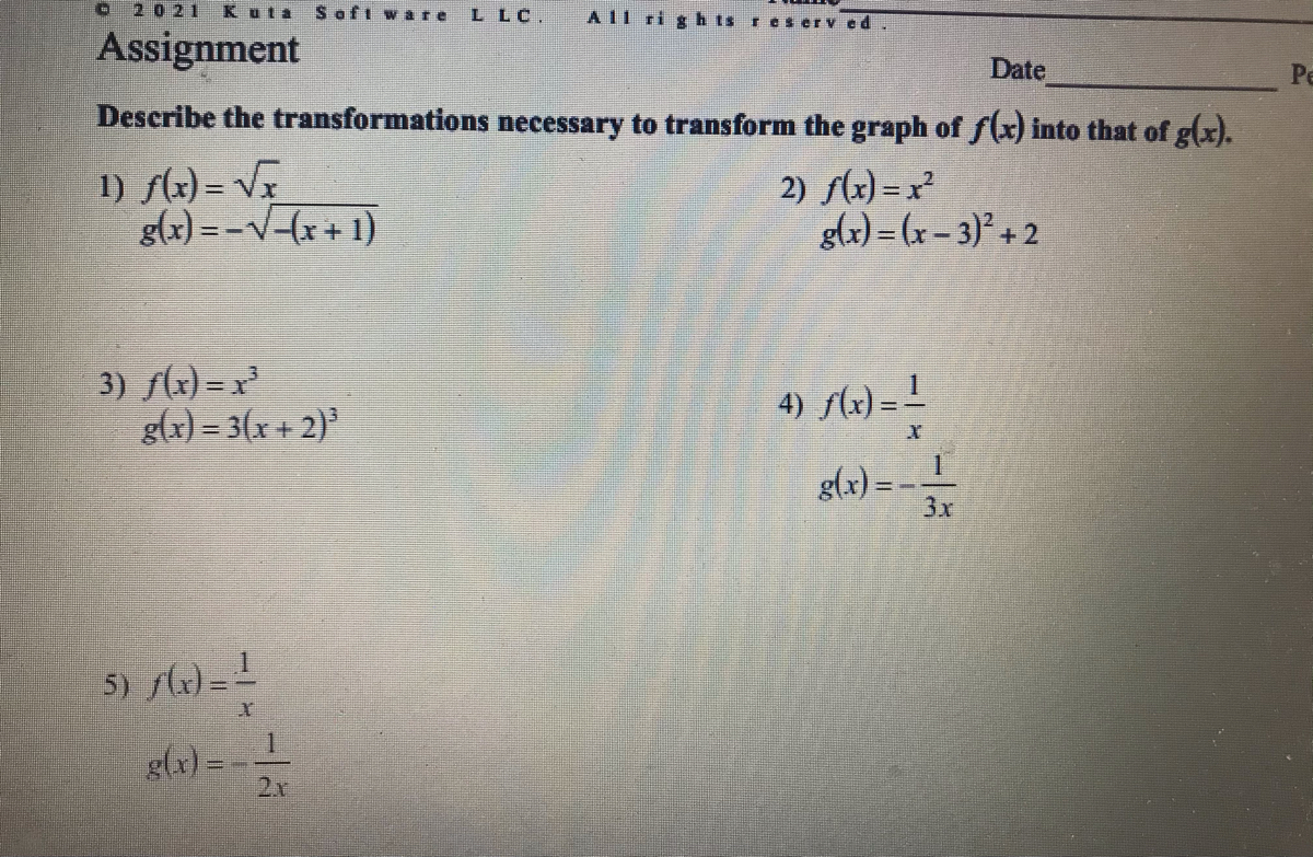 Answered Describe The Transformations Necessary Bartleby