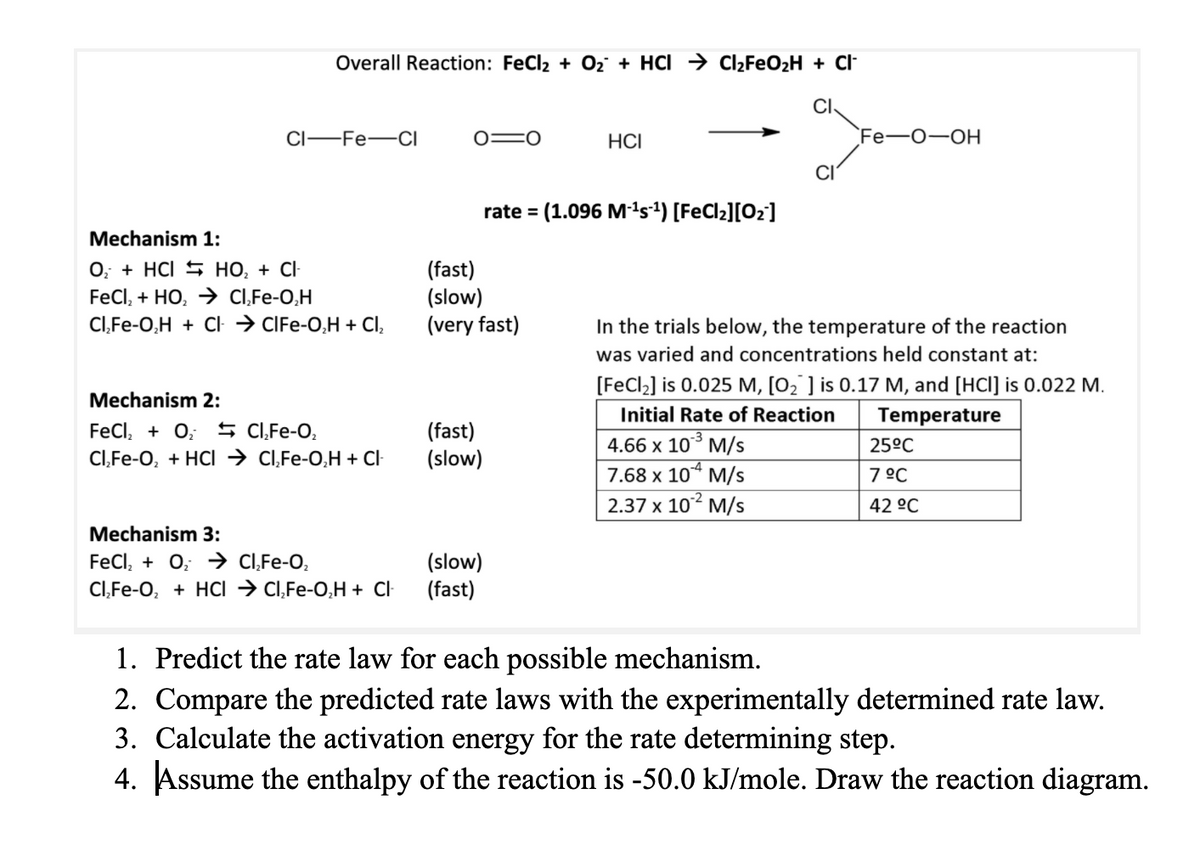 Answered Overall Reaction Fecl2 O2 Hci Bartleby