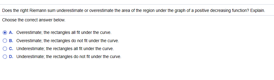 Does The Right Riemann Sum Underestimate Or Overestimate