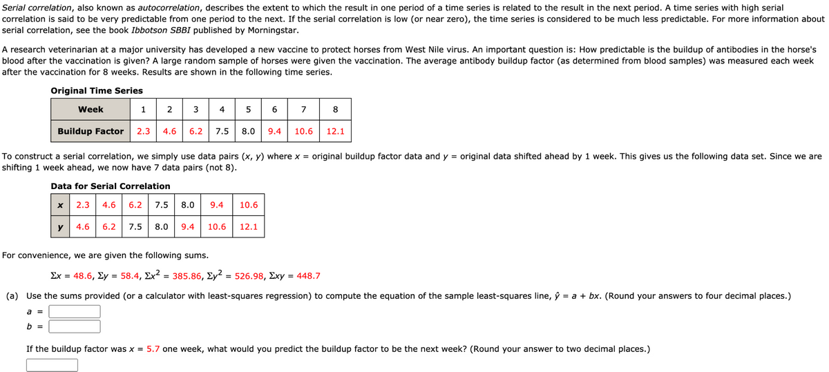 Answered To Construct A Serial Correlation We Bartleby