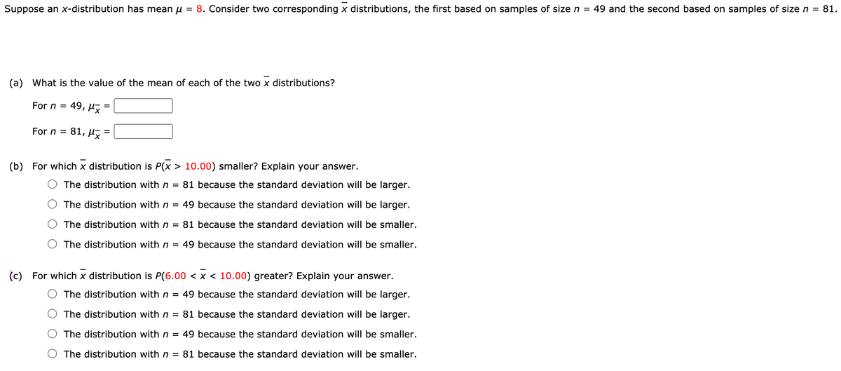 Answered Suppose An X Distribution Has Mean M Bartleby