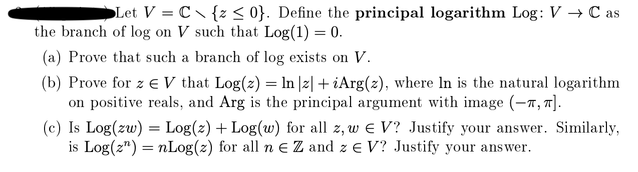 Answered Let V C Z 0 Define The Principal Bartleby