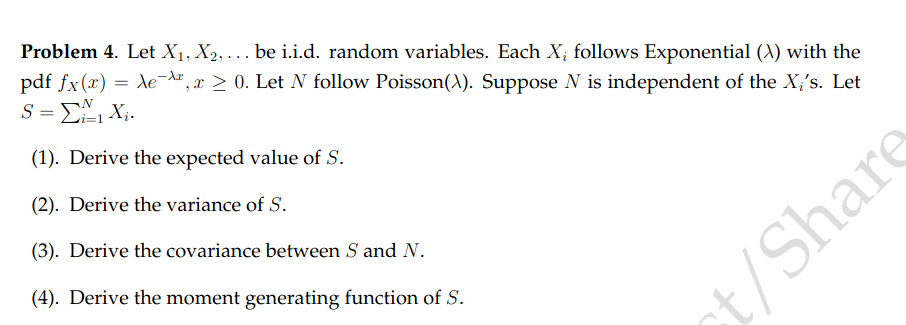 Answered Problem 4 Let X1 X2 Be I I D Bartleby