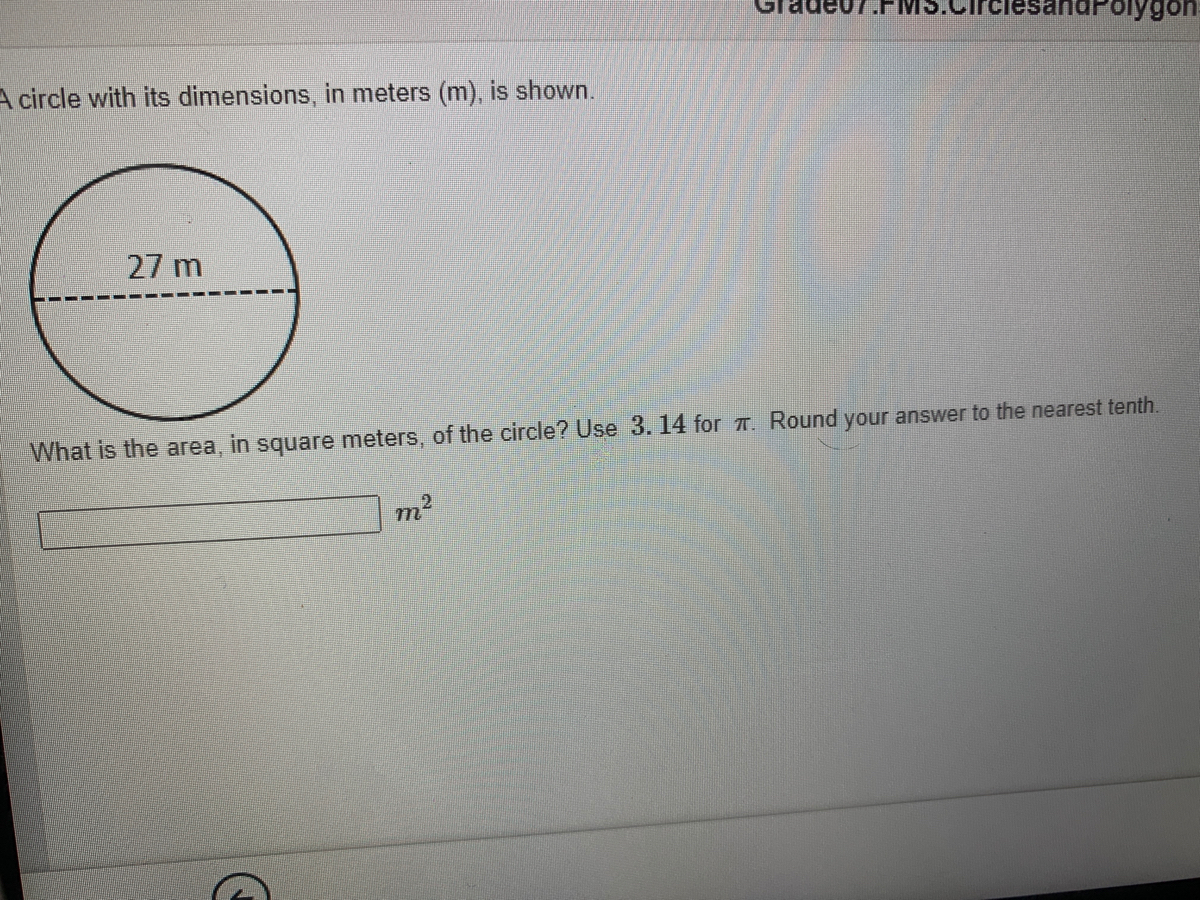 Answered: A circle with its dimensions, in meters… | bartleby