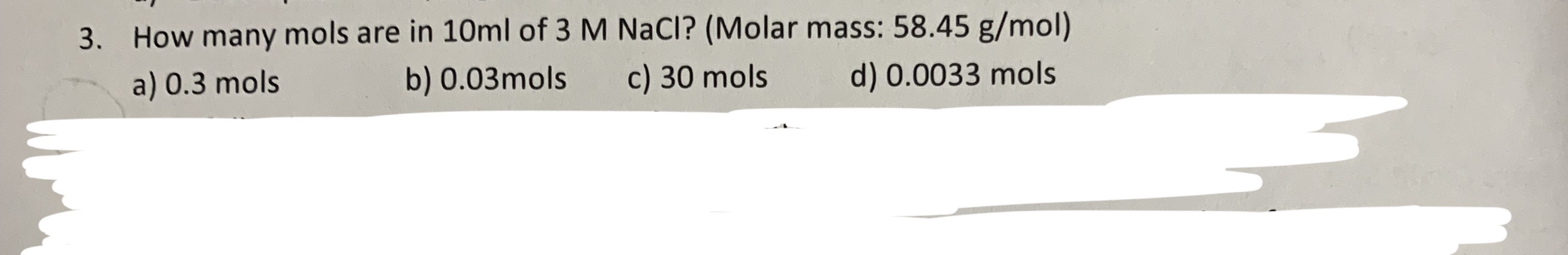 nacl molar mass