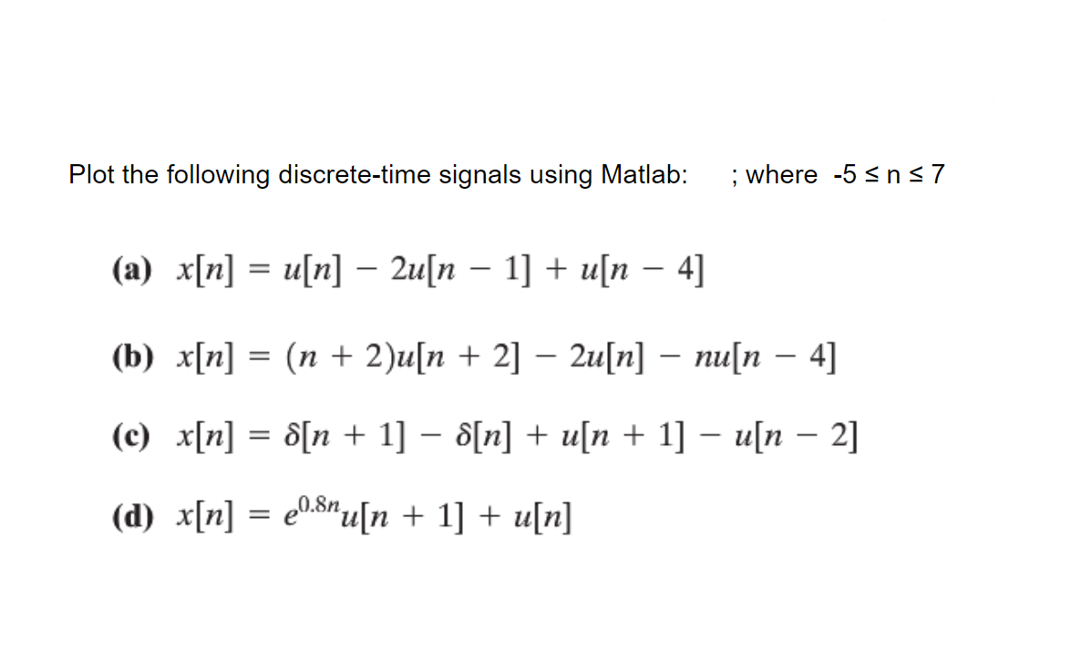 Answered Plot The Following Discrete Time Bartleby