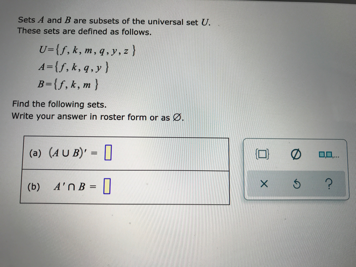 Answered Sets A And B Are Subsets Of The Bartleby