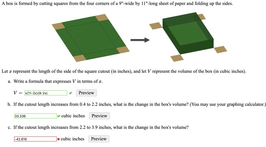 Answered A Box Is Formed By Cutting Squares From Bartleby