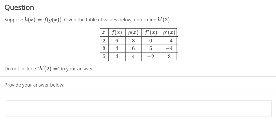 Answered Question Suppose H X F G X Given Bartleby