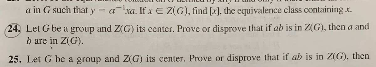 Answered 24 Let G Be A Group And Z G Its Bartleby