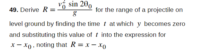 Answered Vo Sin 0 49 Derive R For The Range Bartleby