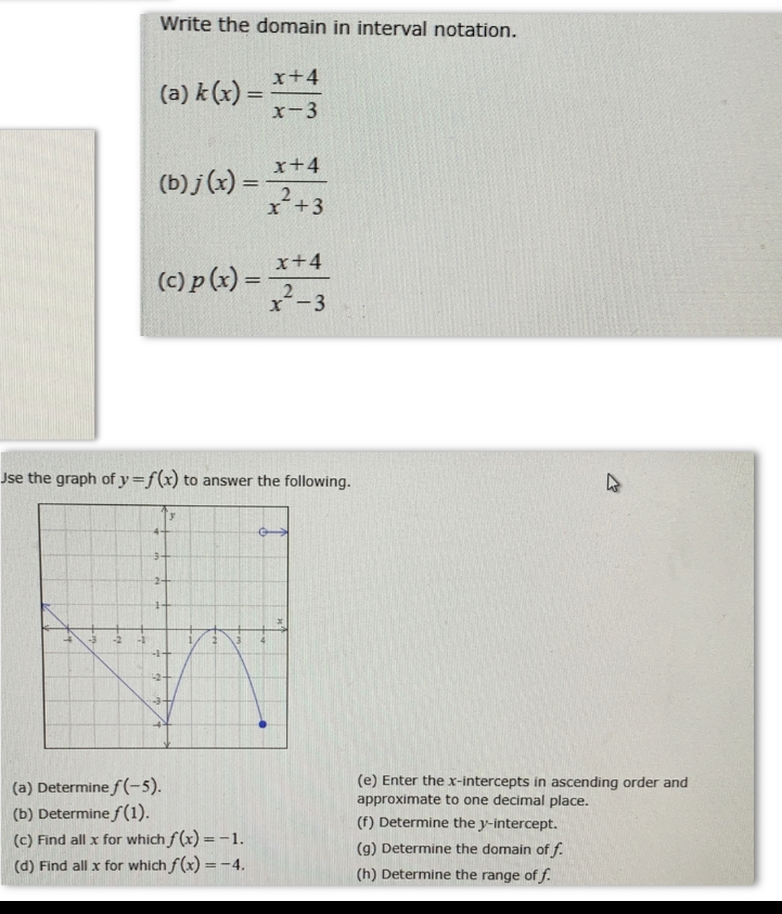 Answered Write The Domain In Interval Notation Bartleby