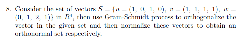 Answered B Consider The Set Of Vectors S U Bartleby