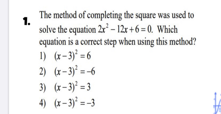 Answered: The method of completing the square was… | bartleby