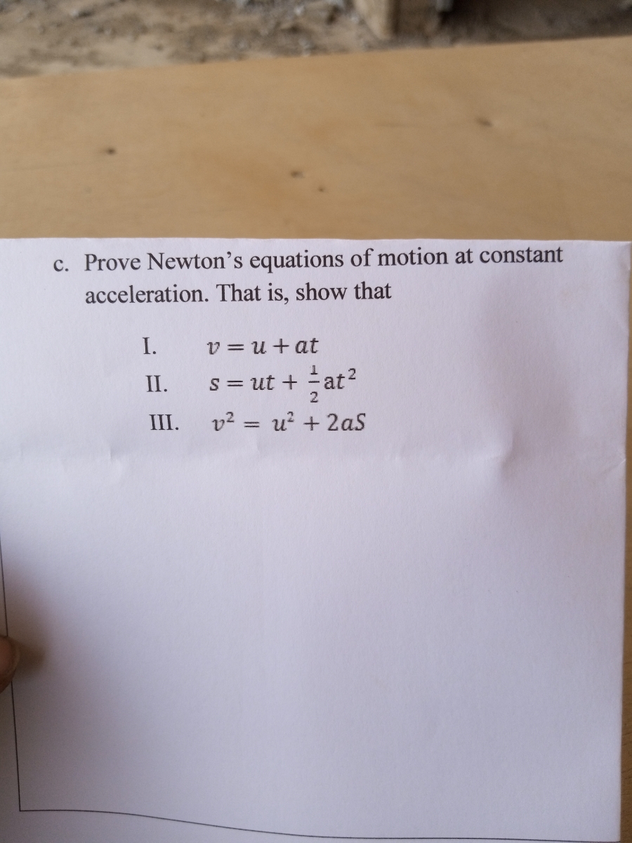 Answered C Prove Newton S Equations Of Motion Bartleby