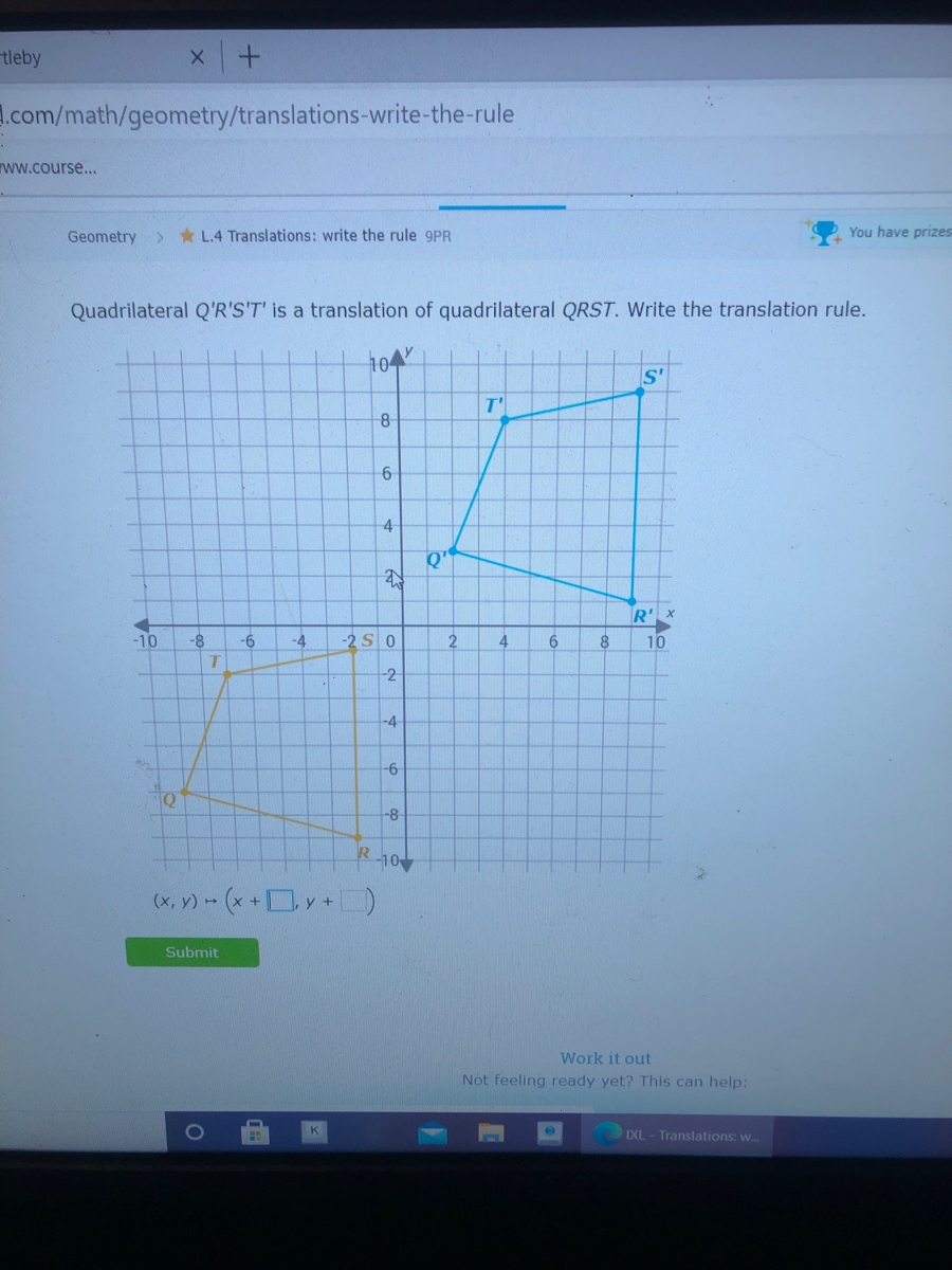 Answered Quadrilateral Q R S T Is A Translation Bartleby