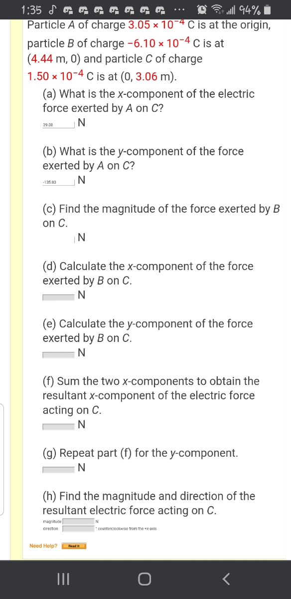 Answered N 39 0 B What Is The Y Component Of Bartleby