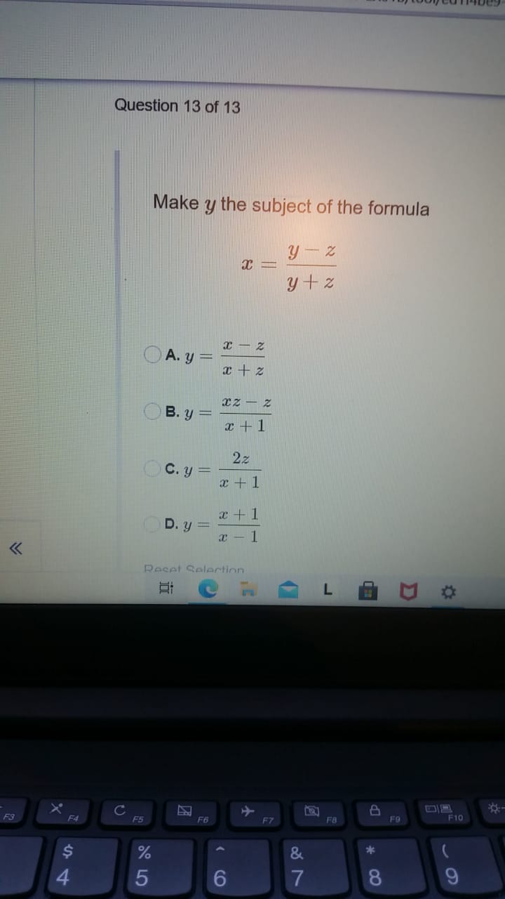 Answered Make Y The Subject Of The Formula Y Z Bartleby