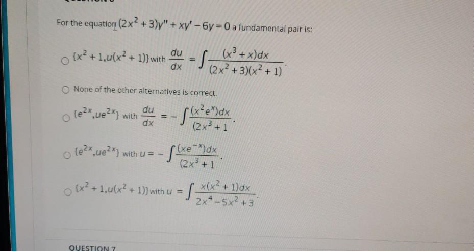 Answered For The Equation 2x 3 Y Xy 6y 0a Bartleby