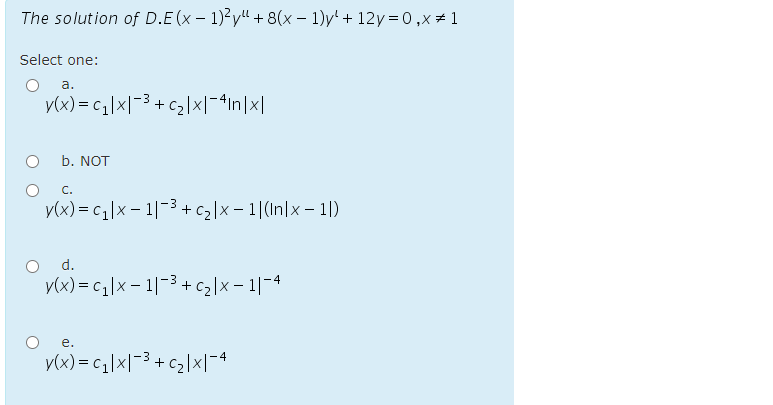 Answered The Solution Of D E X 1 Y 8 X Bartleby