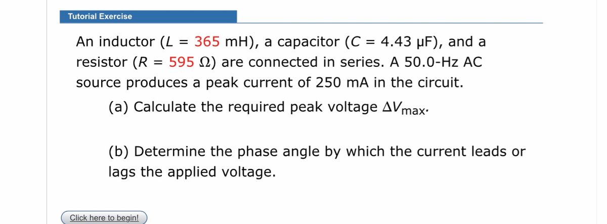 Answered Tutorial Exercise An Inductor L 365 Bartleby