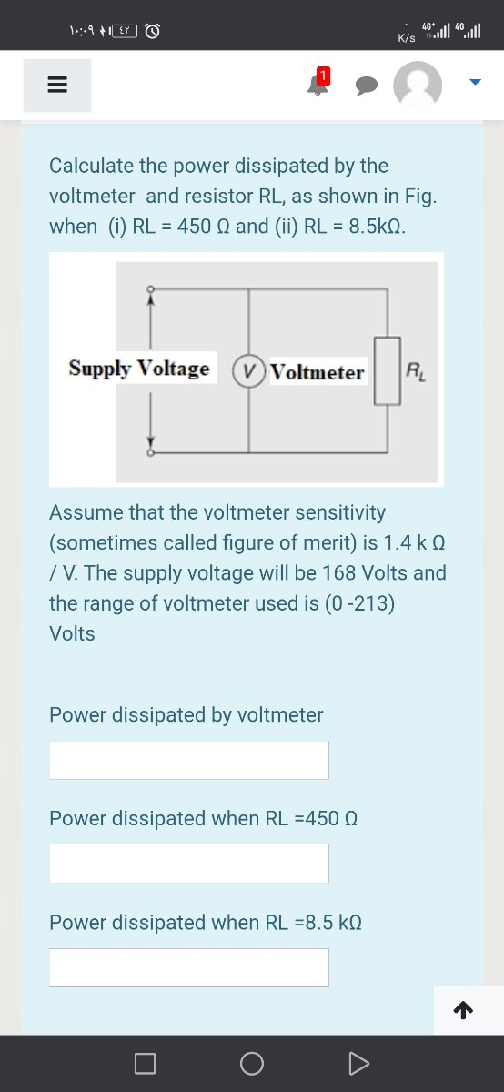 Answered Calculate The Power Dissipated By The Bartleby