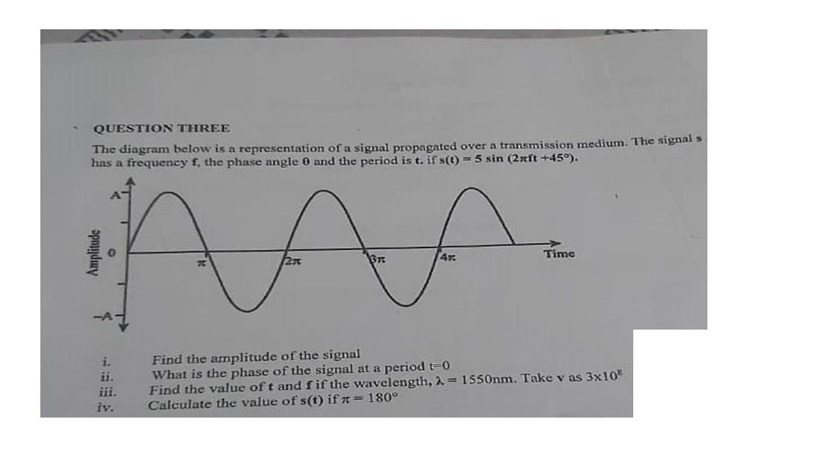 Answered: QUESTION THREE The diagram below is a… | bartleby