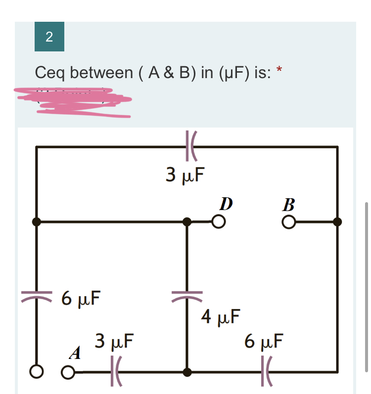 Answered 2 Ceq Between A B In µf Is 3 Bartleby