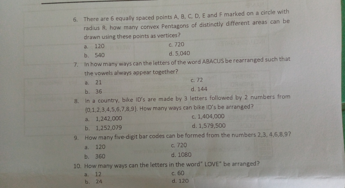 Answered: A. Encircle the letter of the correct… | bartleby