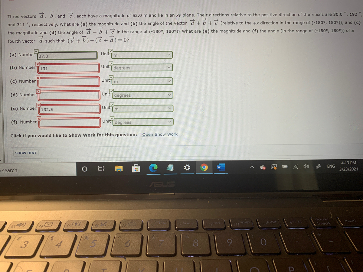 Answered Three Vectors A B And C Each Have A Bartleby