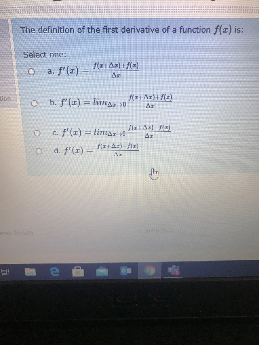 Answered The Definition Of The First Derivative Bartleby