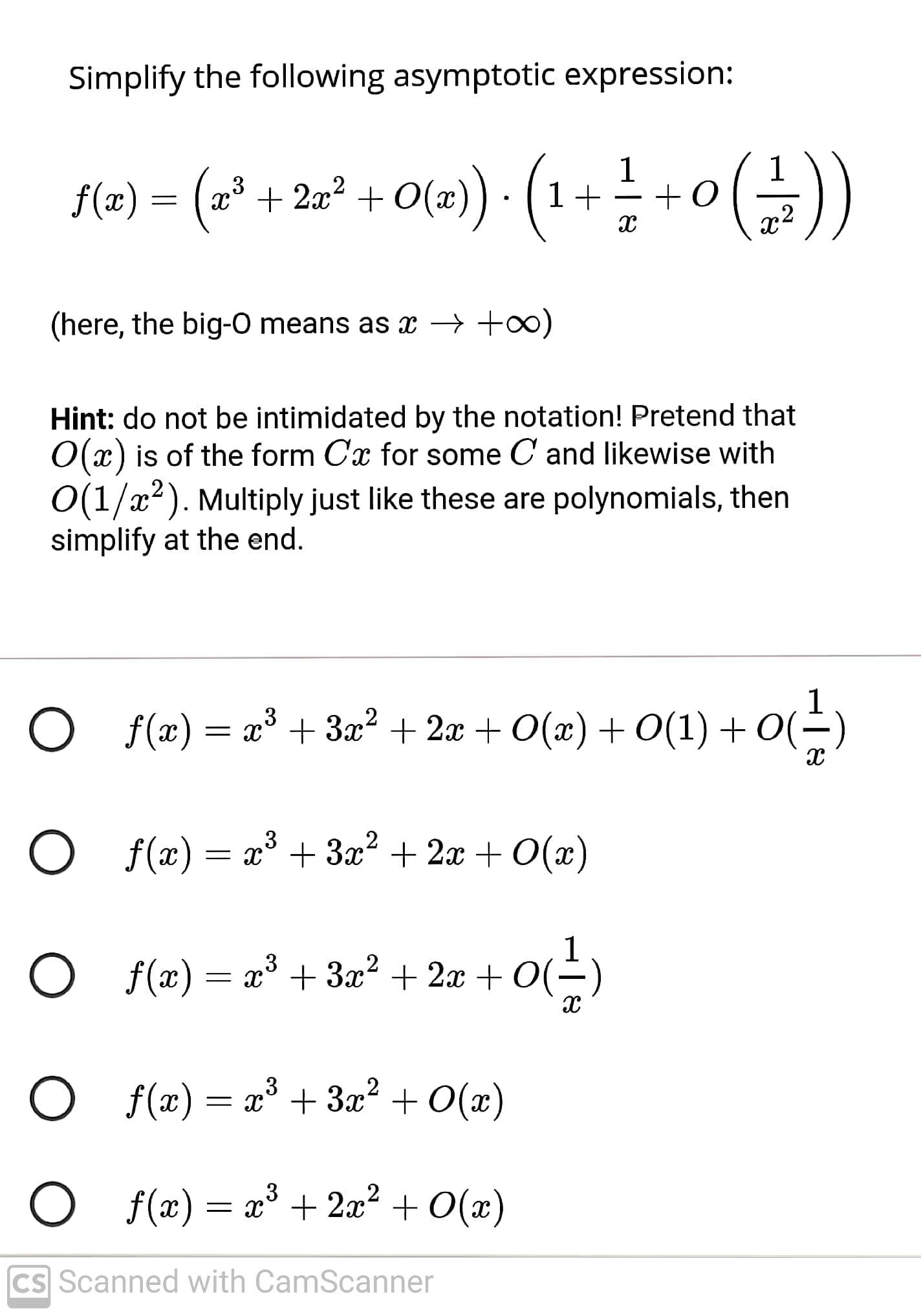 Answered Simplify The Following Asymptotic Bartleby